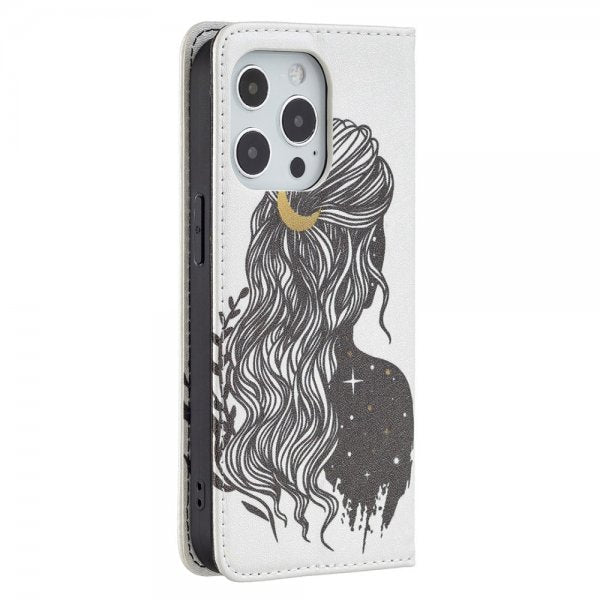iPhone 13 Pro Etui Flip Motiv Kvinne
