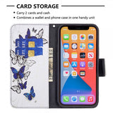 iPhone 13 Pro Etui Motiv Blå Og Hvite Sommerfugler