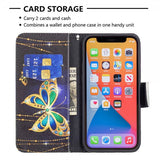 iPhone 13 Pro Etui Motiv Glitter Sommerfugler