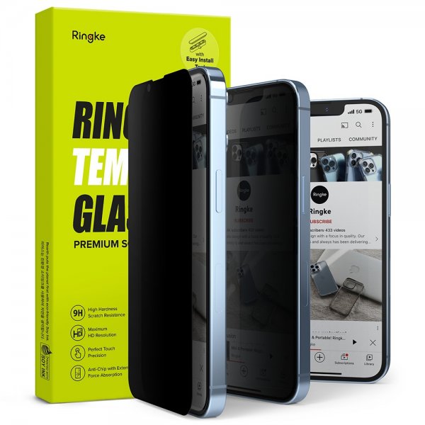 Ringke iPhone 13/iPhone 13 Pro/iPhone 14 Skjermbeskytter Privacy Glass