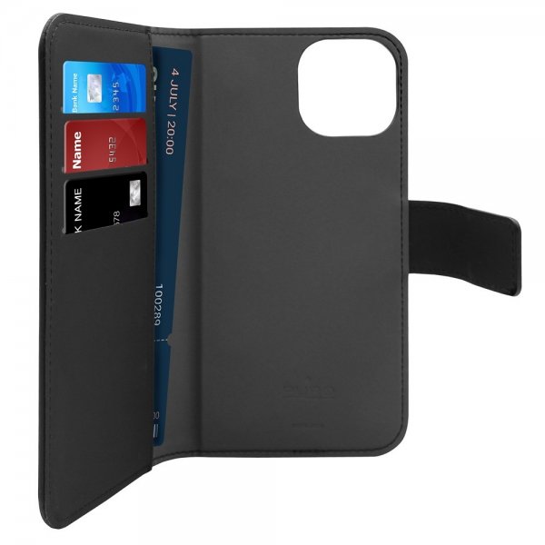 Puro iPhone 13/iPhone 14 Etui Detachable MagSafe Wallet Case Svart