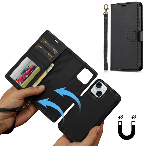 Nordic Covers iPhone 13/iPhone 14 Etui med avtakbart MagSafe-deksel Raven Black