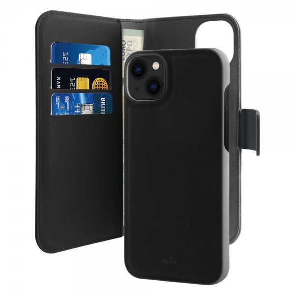 Puro iPhone 13/iPhone 14 Etui Wallet Detachable 2 in 1 Svart