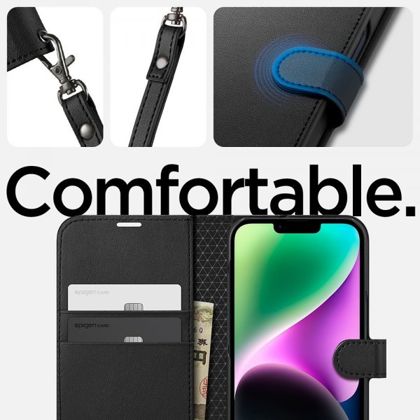 Spigen iPhone 13/iPhone 14 Etui Wallet S Svart
