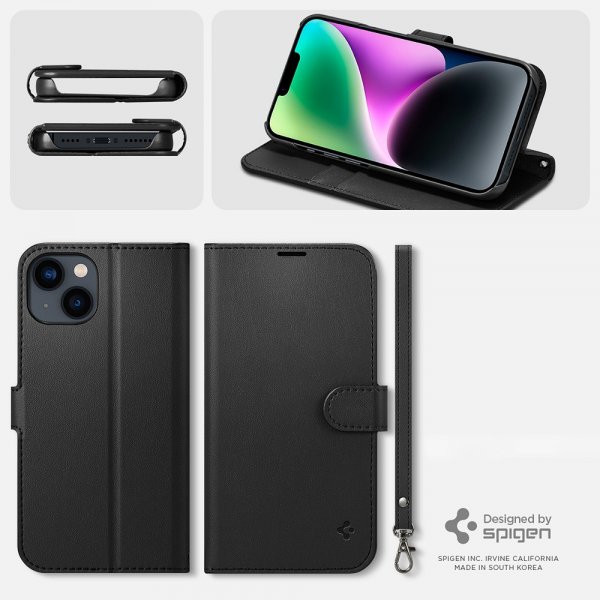Spigen iPhone 13/iPhone 14 Etui Wallet S Svart