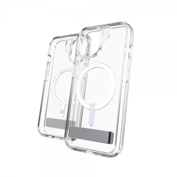 Zagg iPhone 13/iPhone 14/iPhone 15 Deksel Crystal Palace Snap Kickstand Clear