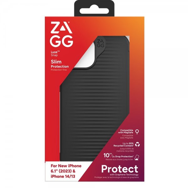 Zagg iPhone 13/iPhone 14/iPhone 15 Deksel Luxe Snap Svart