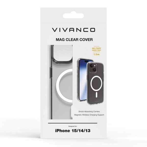 Vivanco iPhone 13/iPhone 14/iPhone 15 Deksel Mag Clear Transparent