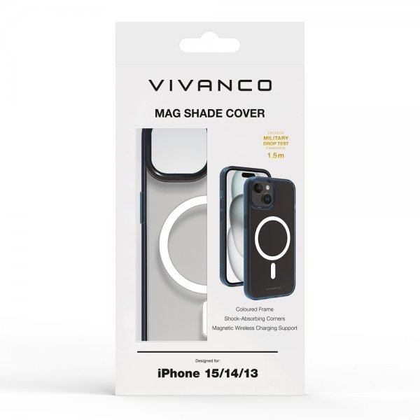 Vivanco iPhone 13/iPhone 14/iPhone 15 Deksel Mag Shade Blå