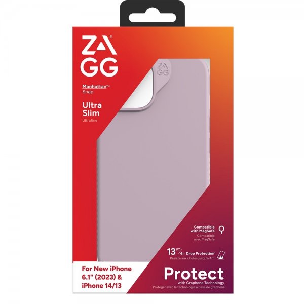 Zagg iPhone 13/iPhone 14/iPhone 15 Deksel Manhattan Snap Lavendel