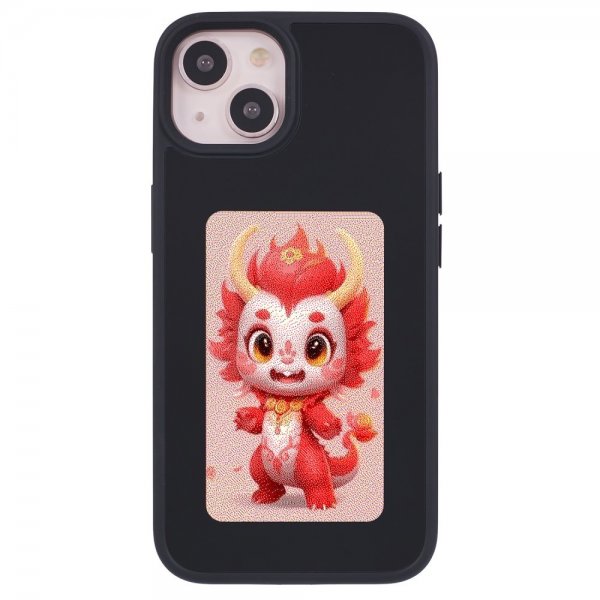 iPhone 13/iPhone 14 Deksel Innebygd skjerm E Ink Case Svart