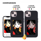 iPhone 13/iPhone 14 Deksel Innebygd skjerm E Ink Case Svart