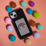 iPhone 13/iPhone 14 Deksel Innebygd skjerm E Ink Case Svart