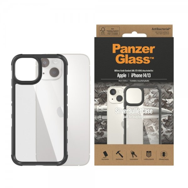 PanzerGlass iPhone 13/iPhone 14 Deksel SilverBullet Case Svart