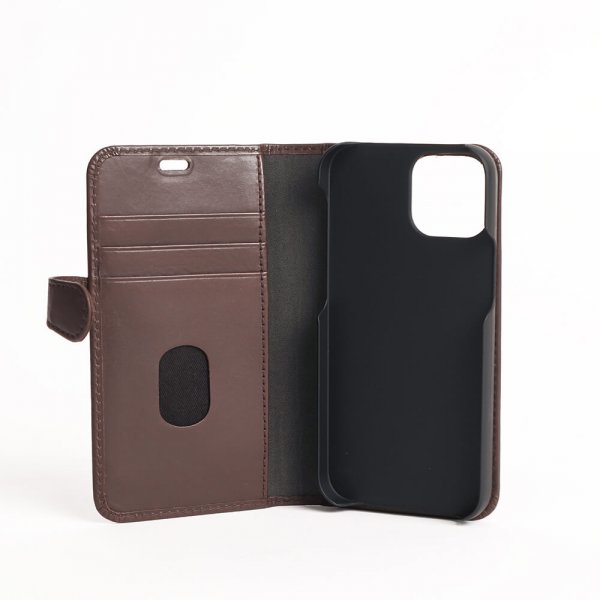 Buffalo iPhone 13 Mini Etui Buffalo Avtakbart Deksel Brun