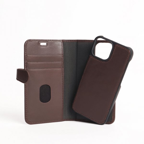 Buffalo iPhone 13 Mini Etui Buffalo Avtakbart Deksel Brun