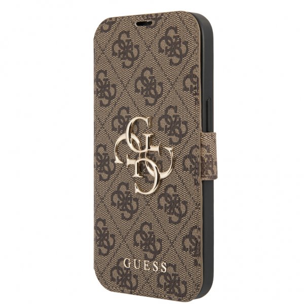 Guess iPhone 13 Mini Etui Metal Logo Brun