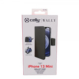 Celly iPhone 13 Mini Etui Wally Wallet Case Svart