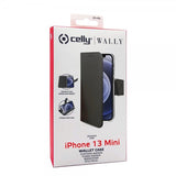 Celly iPhone 13 Mini Etui Wally Wallet Case Svart