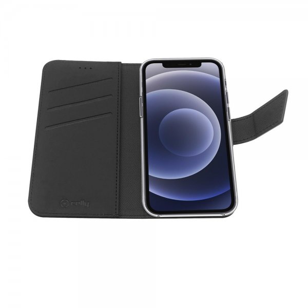 Celly iPhone 13 Mini Etui Wally Wallet Case Svart