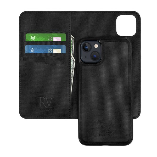 Rvelon iPhone 13 Mini Etui Detachable Wallet Case Svart