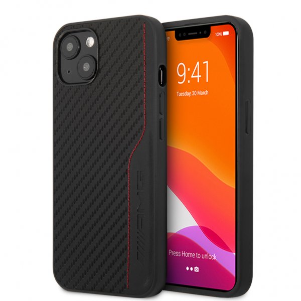 AMG iPhone 13 Mini Deksel Carbon Effect Stitching Svart