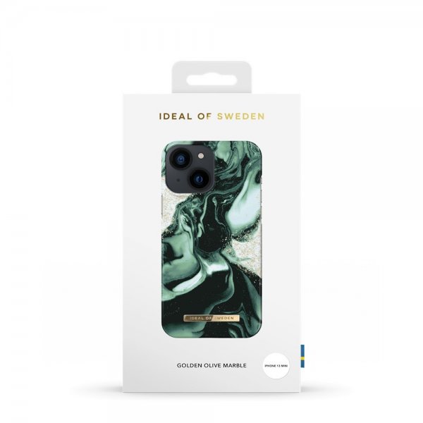 Ideal of Sweden iPhone 13 Mini Deksel Fashion Case Golden Olive Marble
