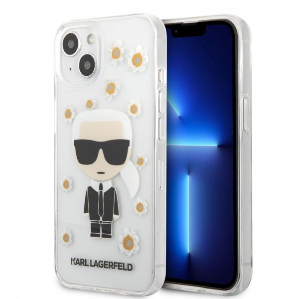 Karl Lagerfeld iPhone 13 Mini Deksel Iconic Flower Transparent