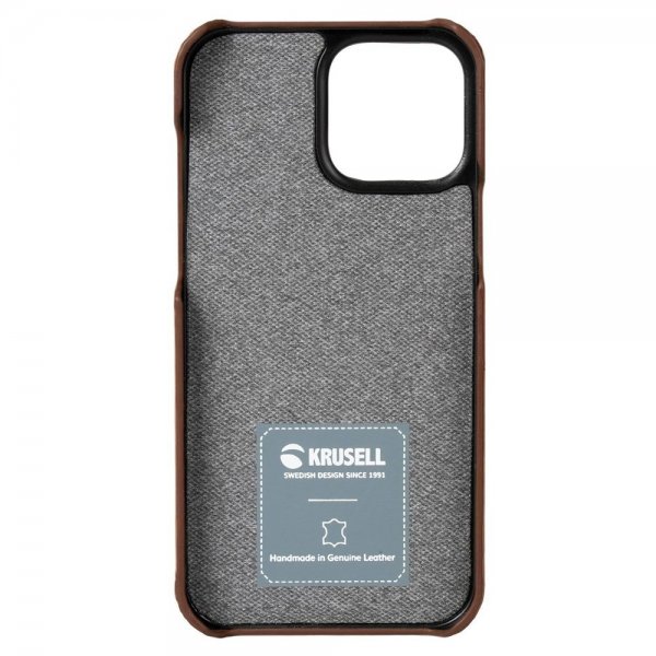 Krusell iPhone 13 Mini Deksel Leather CardCover Cognac Brown