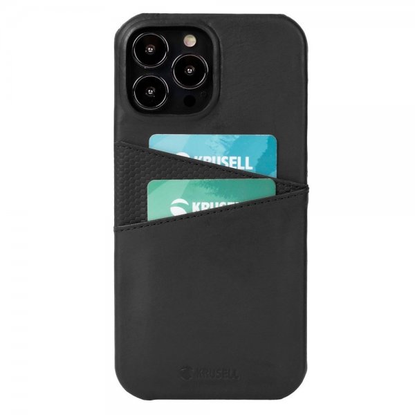 Krusell iPhone 13 Mini Deksel Leather CardCover Vintage Black