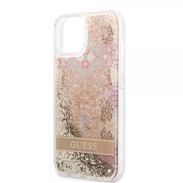 Guess iPhone 13 Mini Deksel Liquid Glitter Paisley Pattern Gull