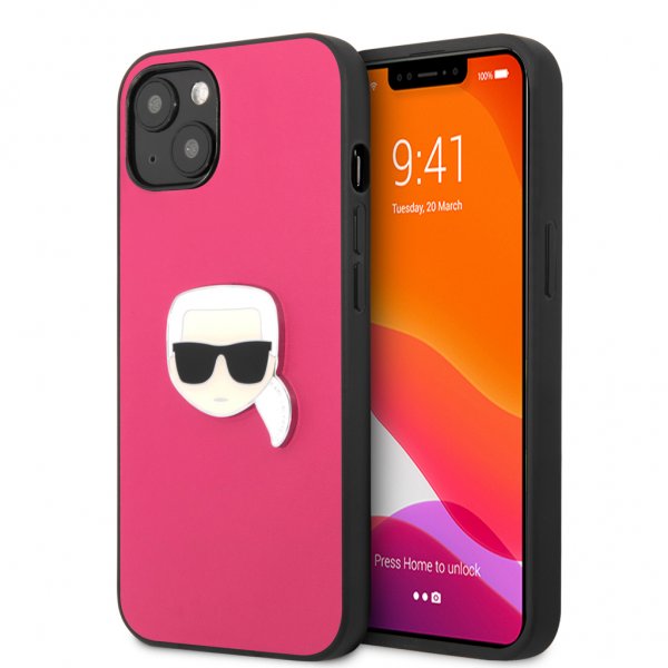 Karl Lagerfeld iPhone 13 Mini Deksel Metal Logo Rosa
