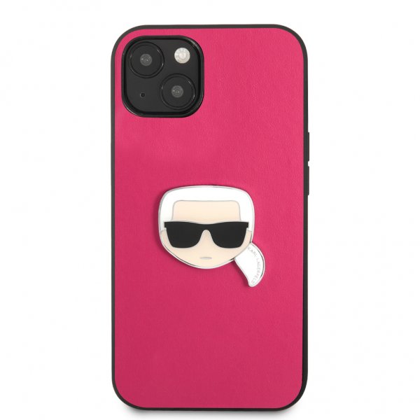 Karl Lagerfeld iPhone 13 Mini Deksel Metal Logo Rosa