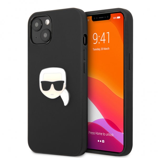 Karl Lagerfeld iPhone 13 Mini Deksel Metal Logo Svart