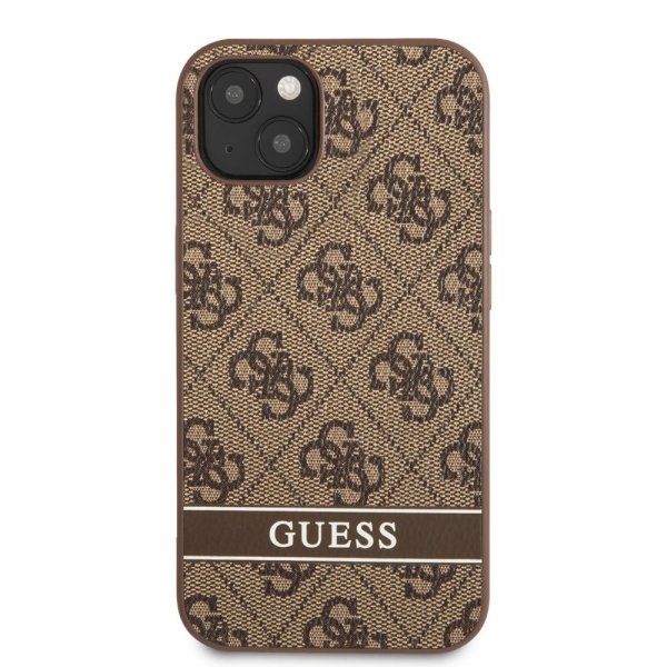 Guess iPhone 13 Mini Deksel Printed Stripe Bottom Brun
