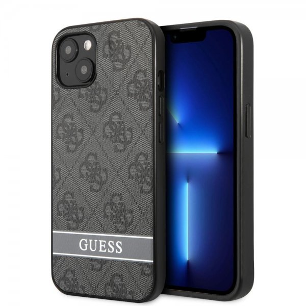 Guess iPhone 13 Mini Deksel Printed Stripe Bottom Grå