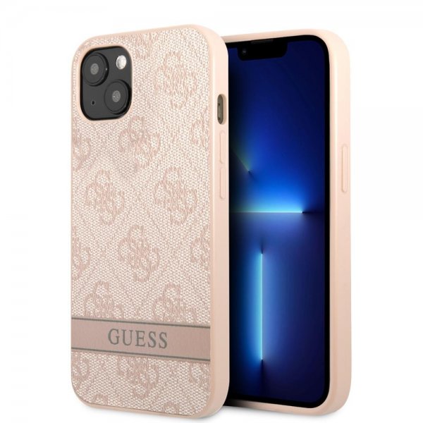 Guess iPhone 13 Mini Deksel Printed Stripe Bottom Rosa