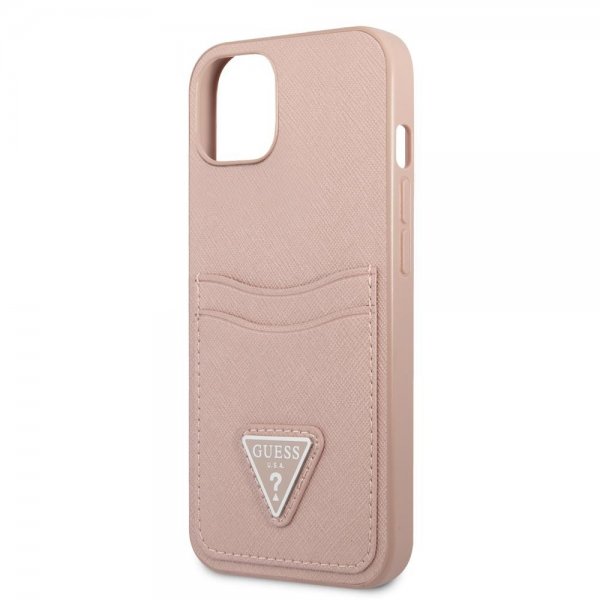 Guess iPhone 13 Mini Deksel Saffiano Double Cardslot Rosa