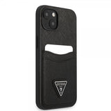 Guess iPhone 13 Mini Deksel Saffiano Double Cardslot Svart