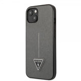 Guess iPhone 13 Mini Deksel Saffiano Metal Triangle Sølv