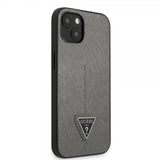 Guess iPhone 13 Mini Deksel Saffiano Metal Triangle Sølv