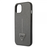 Guess iPhone 13 Mini Deksel Saffiano Metal Triangle Sølv