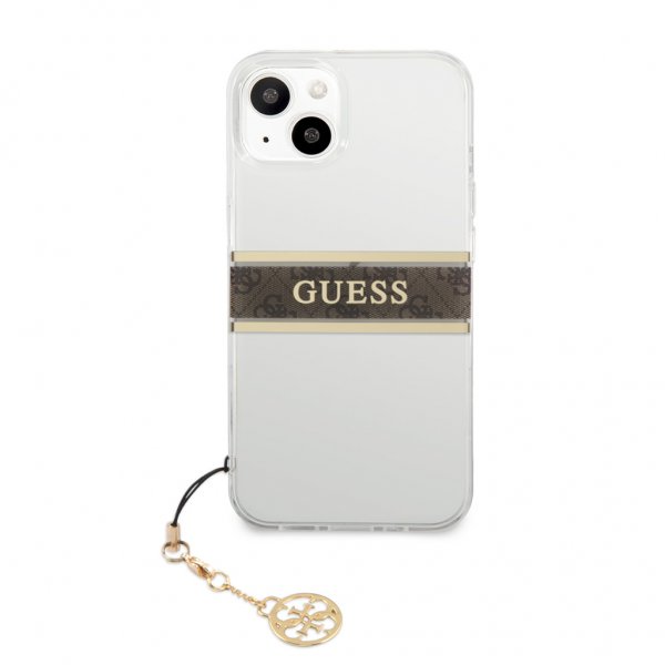 Guess iPhone 13 Mini Deksel Stripe Charm Brun