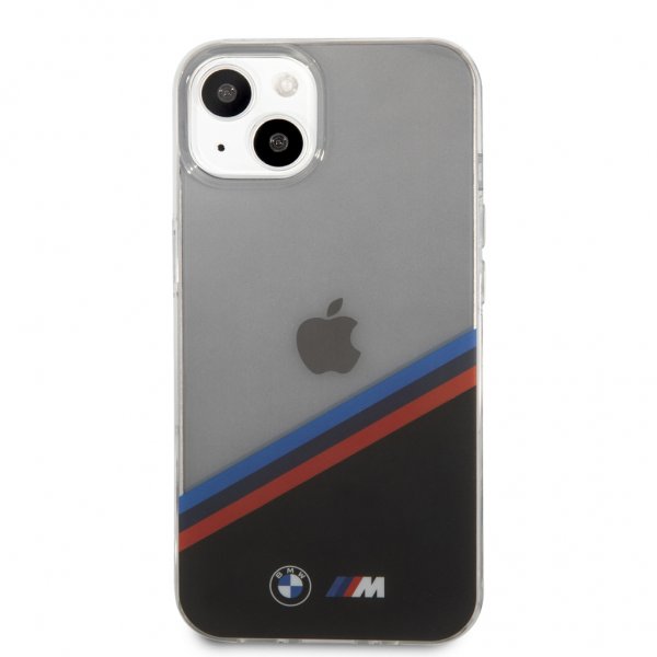 BMW iPhone 13 Mini Deksel Tricolor Stripe Transparent Svart