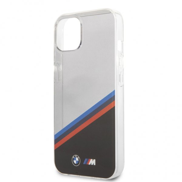 BMW iPhone 13 Mini Deksel Tricolor Stripe Transparent Svart