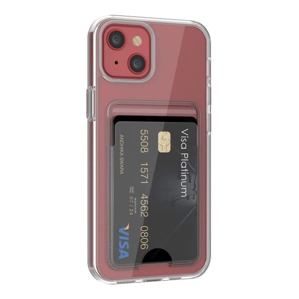 Rvelon iPhone 13 Deksel Kortholder Transparent
