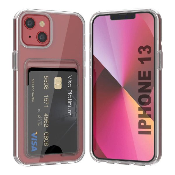 Rvelon iPhone 13 Deksel Kortholder Transparent