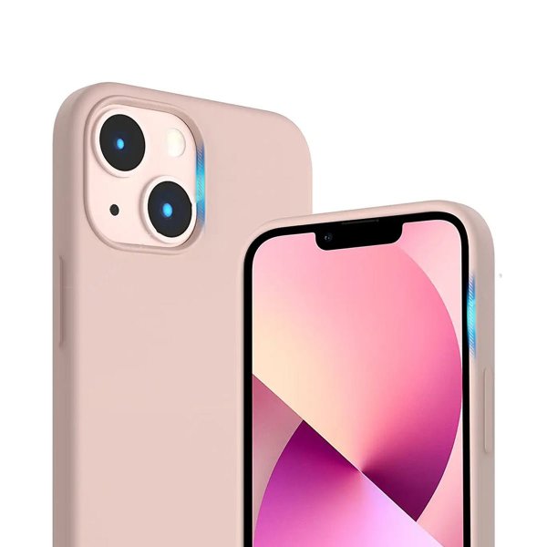 Rvelon iPhone 13 Deksel Silikon Sandrosa