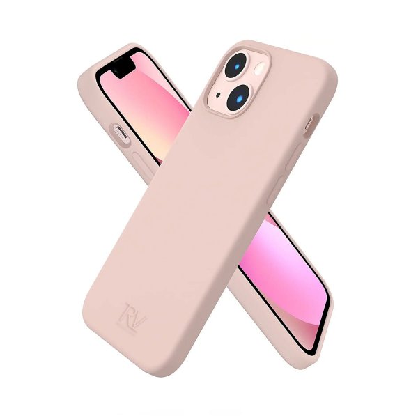 Rvelon iPhone 13 Deksel Silikon Sandrosa