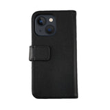 Rvelon iPhone 13 Etui Ekte skinn Kortlommer Svart